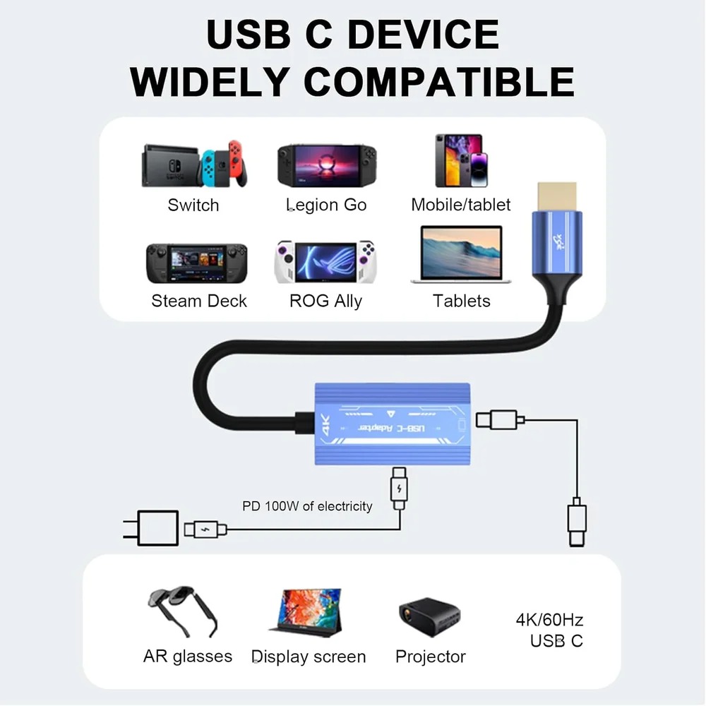 HDMI‑compatible to USB‑C Video - огляд і ціна Hdmi Adapter Tablet