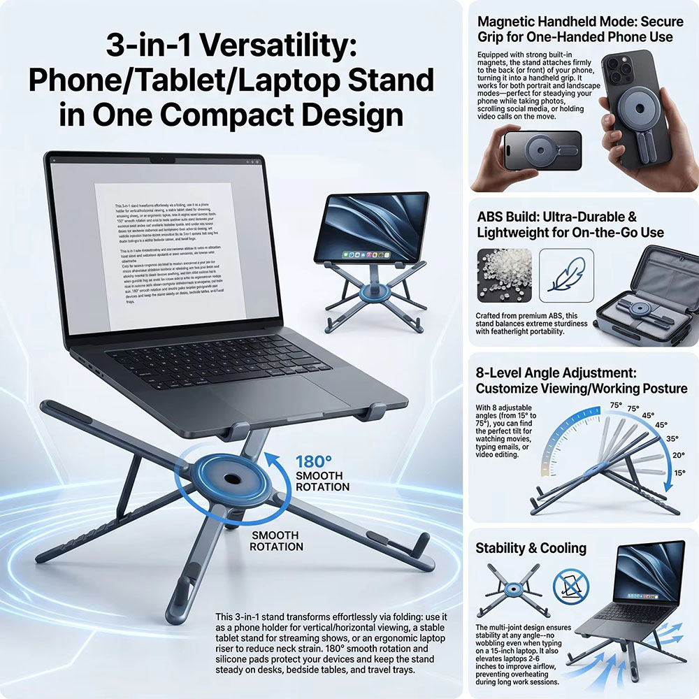 Portable Magnetic Phone Holder - огляд і ціна Useful Tablet Accessories